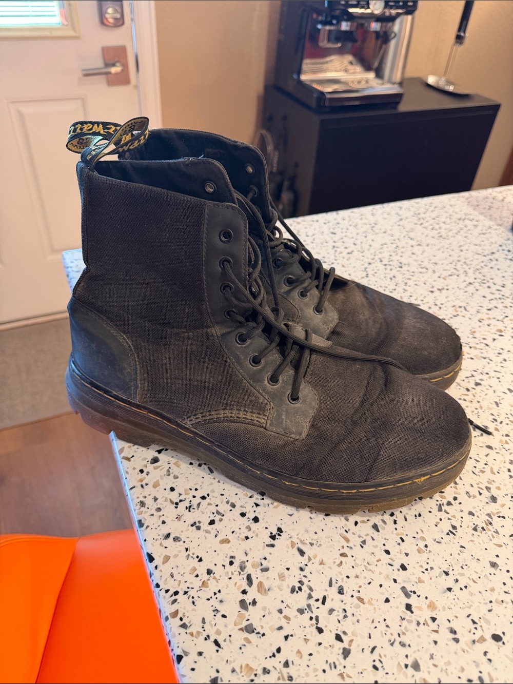 Dr. Martens Black Canvas Lace-Up High-Top Boots